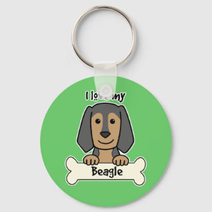 Ik hou van mijn beagle sleutelhanger