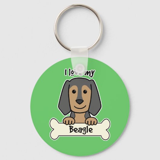Ik hou van mijn beagle sleutelhanger (Voorkant)