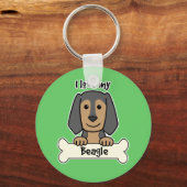 Ik hou van mijn beagle sleutelhanger (Voorkant)