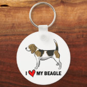 Ik hou van mijn beagle sleutelhanger (Voorkant)
