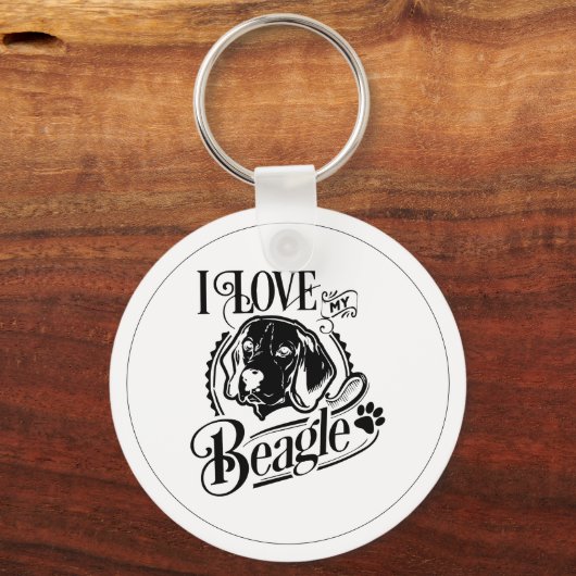 Ik hou van mijn beagle Sleutelhanger (Voorkant)
