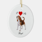 Ik hou van mijn beagle standaard keramisch ornament (Rechts)