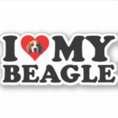 Ik hou van mijn beagle sticker (Voorkant)