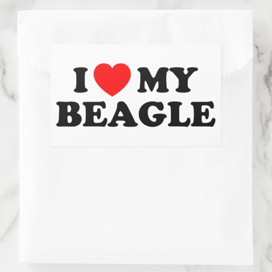 Ik hou van mijn Beagle Sticker (Tas)