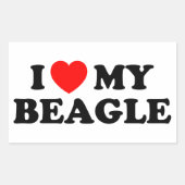 Ik hou van mijn Beagle Sticker (Voorkant)