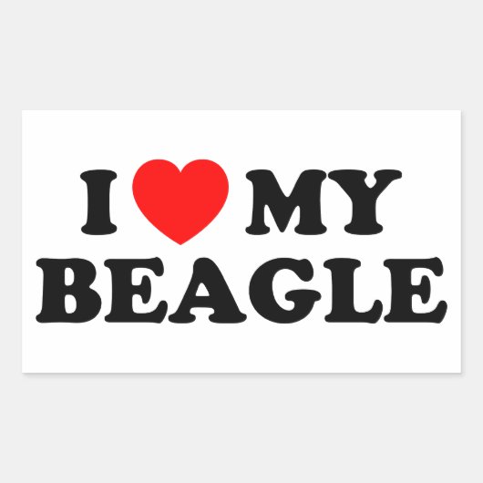 Ik hou van mijn Beagle Sticker (Voorkant)