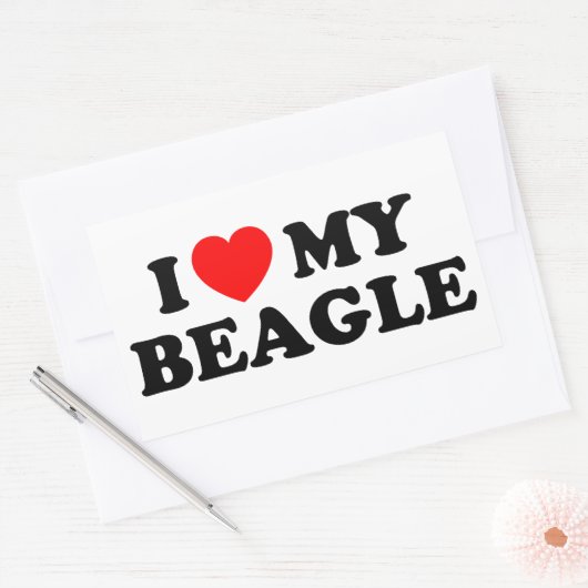 Ik hou van mijn Beagle Sticker (Envelop)