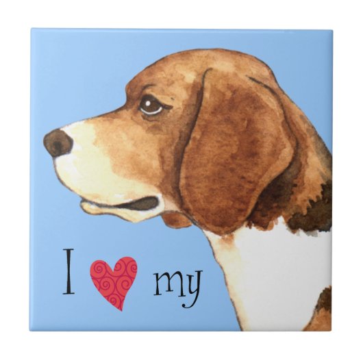 Ik hou van mijn Beagle Tegeltje (Voorkant)