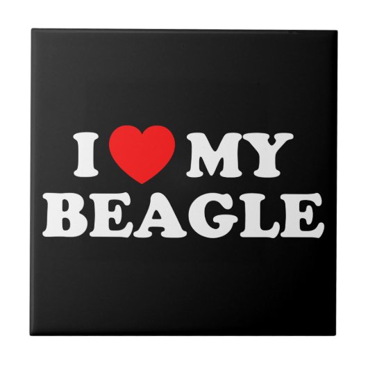Ik hou van mijn Beagle Tile Tegeltje (Voorkant)