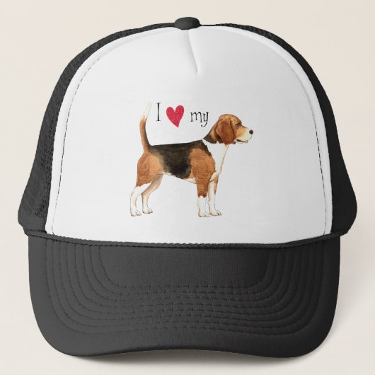 Ik hou van mijn Beagle Trucker Pet (Voorkant)