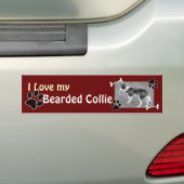 Ik hou van mijn Bearded Collie Bumpersticker (Op auto)