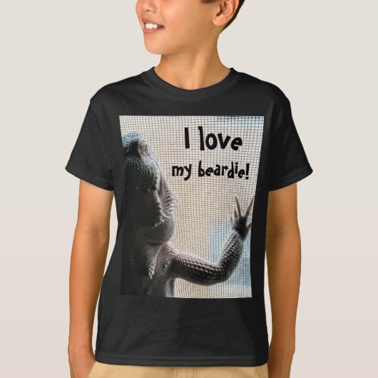 Ik hou van mijn beardie Cute Bearded Dragon Afbeel T-shirt (Voorkant)