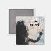 Ik hou van mijn beardie Leuke Bearded Dragon Print Magneet (Voorkant / Achterkant)