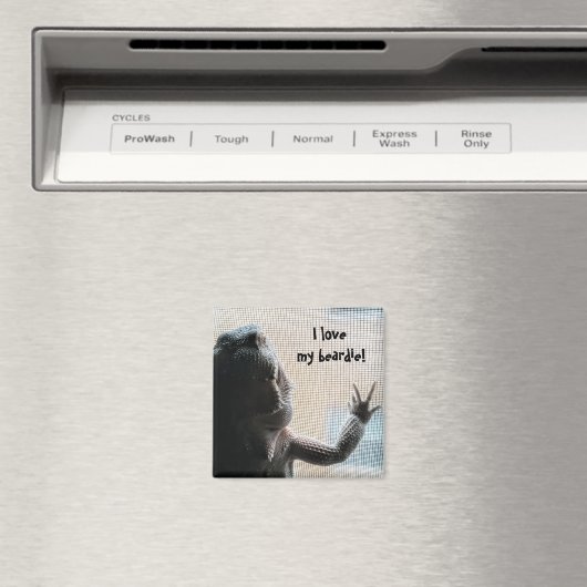 Ik hou van mijn beardie Leuke Bearded Dragon Print Magneet (Insitu (Vaatwasser))