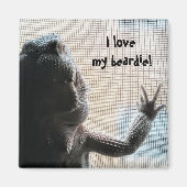 Ik hou van mijn beardie Leuke Bearded Dragon Print Magneet (Voorkant)