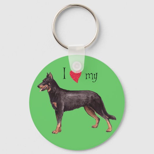 Ik hou van mijn Beauceron Sleutelhanger (Voorkant)