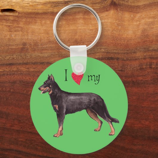 Ik hou van mijn Beauceron Sleutelhanger (Voorkant)