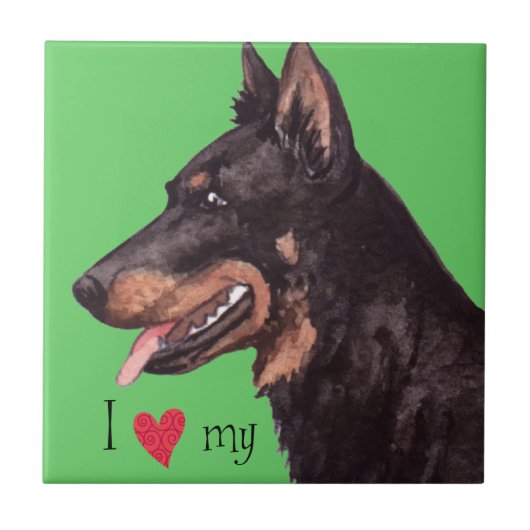 Ik hou van mijn Beauceron Tegeltje (Voorkant)