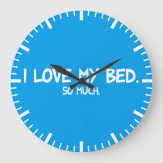 Ik hou van mijn bed - grappige nieuwigheid grote klok
