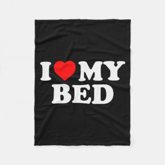 Ik hou van mijn bed - Rode Hart  Fleece Deken