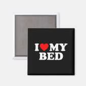 Ik hou van mijn bed - Rode Hart Magneet (Voorkant / Achterkant)