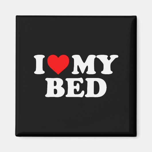 Ik hou van mijn bed - Rode Hart Magneet (Voorkant)