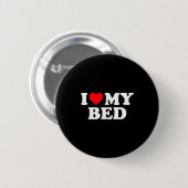 Ik hou van mijn bed - Rode Hart Ronde Button 5,7 Cm (Voorkant /achterkant)