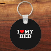 Ik hou van mijn bed - Rode Hart Sleutelhanger (Voorkant)