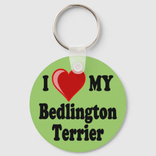Ik hou van mijn Bedlington Terrier Dog Sleutelhanger