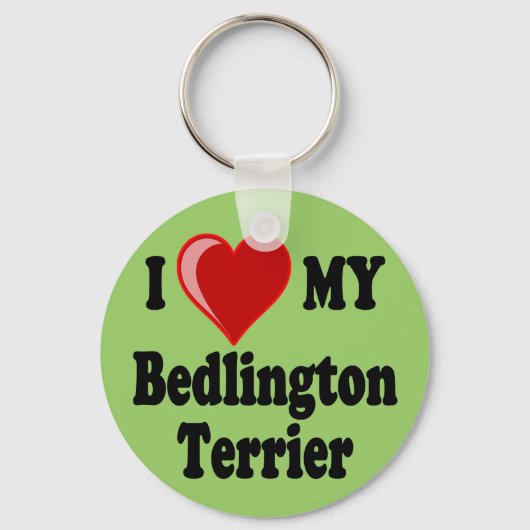 Ik hou van mijn Bedlington Terrier Dog Sleutelhanger (Voorkant)