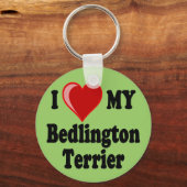 Ik hou van mijn Bedlington Terrier Dog Sleutelhanger (Voorkant)