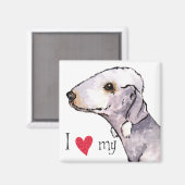 Ik hou van mijn Bedlington Terrier Magneet (Voorkant / Achterkant)