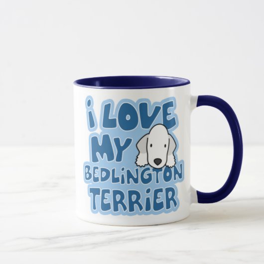 Ik hou van mijn Bedlington Terrier-Mok Mok (Rechts)
