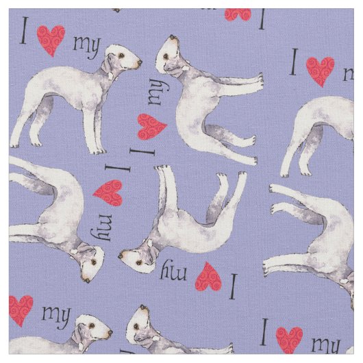 Ik hou van mijn Bedlington Terrier Stof (Close Up)