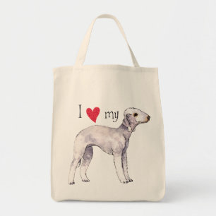 Ik hou van mijn Bedlington Terrier Tote Bag
