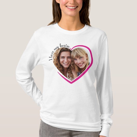 Ik hou van mijn beestjes roze hart foto t-shirt (Voorkant)