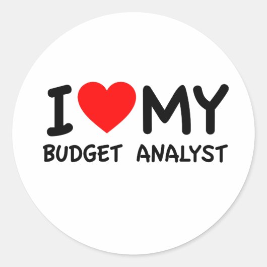 Ik hou van mijn begrotingsanalist ronde sticker (Voorkant)