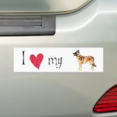 Ik hou van mijn Belgische Malinois Bumpersticker (Op auto)