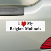 Ik hou van mijn Belgische Malinois Dog Bumpersticker (Op auto)