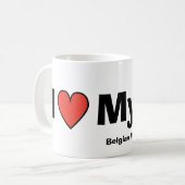 Ik hou van mijn Belgische Malinois Koffiemok (Voorkant links)