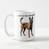 Ik hou van mijn Belgische Malinois Koffiemok (Links)