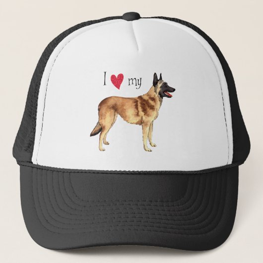 Ik hou van mijn Belgische Malinois Trucker Pet (Voorkant)