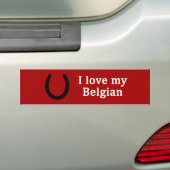 Ik hou van mijn Belgische paard Bumpersticker (Op auto)