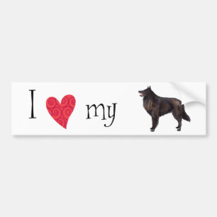 Ik hou van mijn Belgische Sheepdog Bumpersticker
