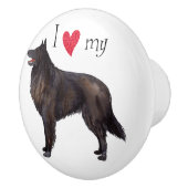 Ik hou van mijn Belgische Sheepdog Keramische Knop (Rechts)