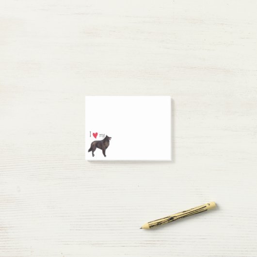 Ik hou van mijn Belgische Sheepdog Post-it® Notes (Op bureau)