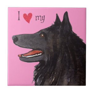 Ik hou van mijn Belgische Sheepdog Tegeltje