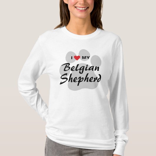 Ik hou van mijn Belgische Shepherd Hondenliefhebbe T-shirt (Voorkant)