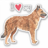 Ik hou van mijn Belgische Sticker van vinylwijn (Voorkant)