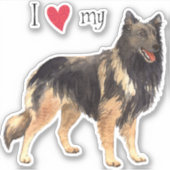 Ik hou van mijn Belgische Tervuren Vinyl Sticker (Voorkant)